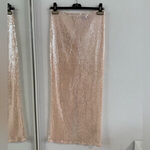 Edikted Gold Sequin Maxi Pencil Skirt Cocktail